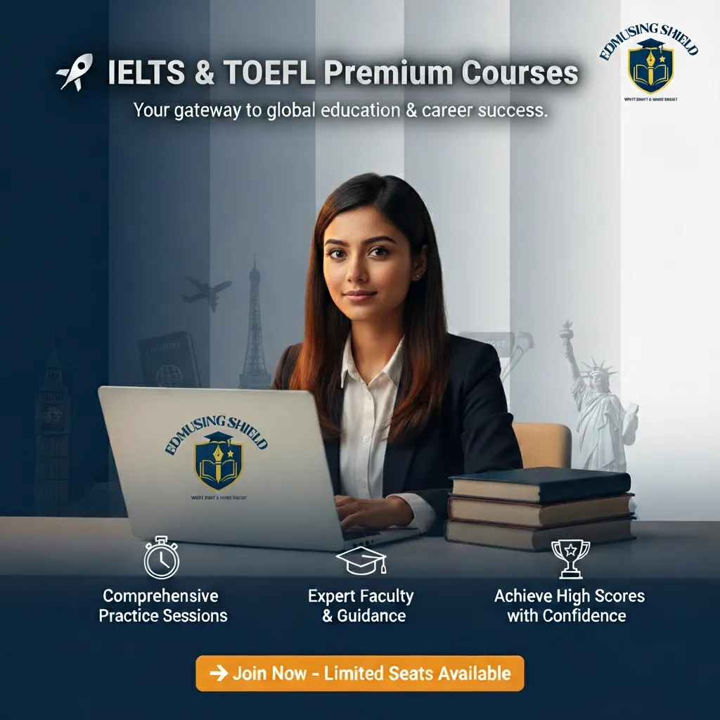 Student preparing for English proficiency test